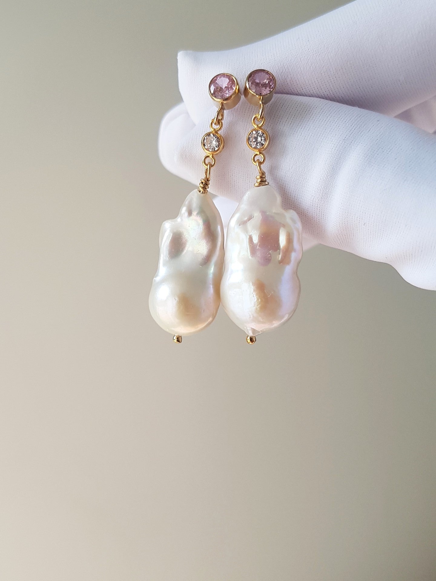 Enigma : High Lustre Baroque Pearl Earrings (AAAA Grade)