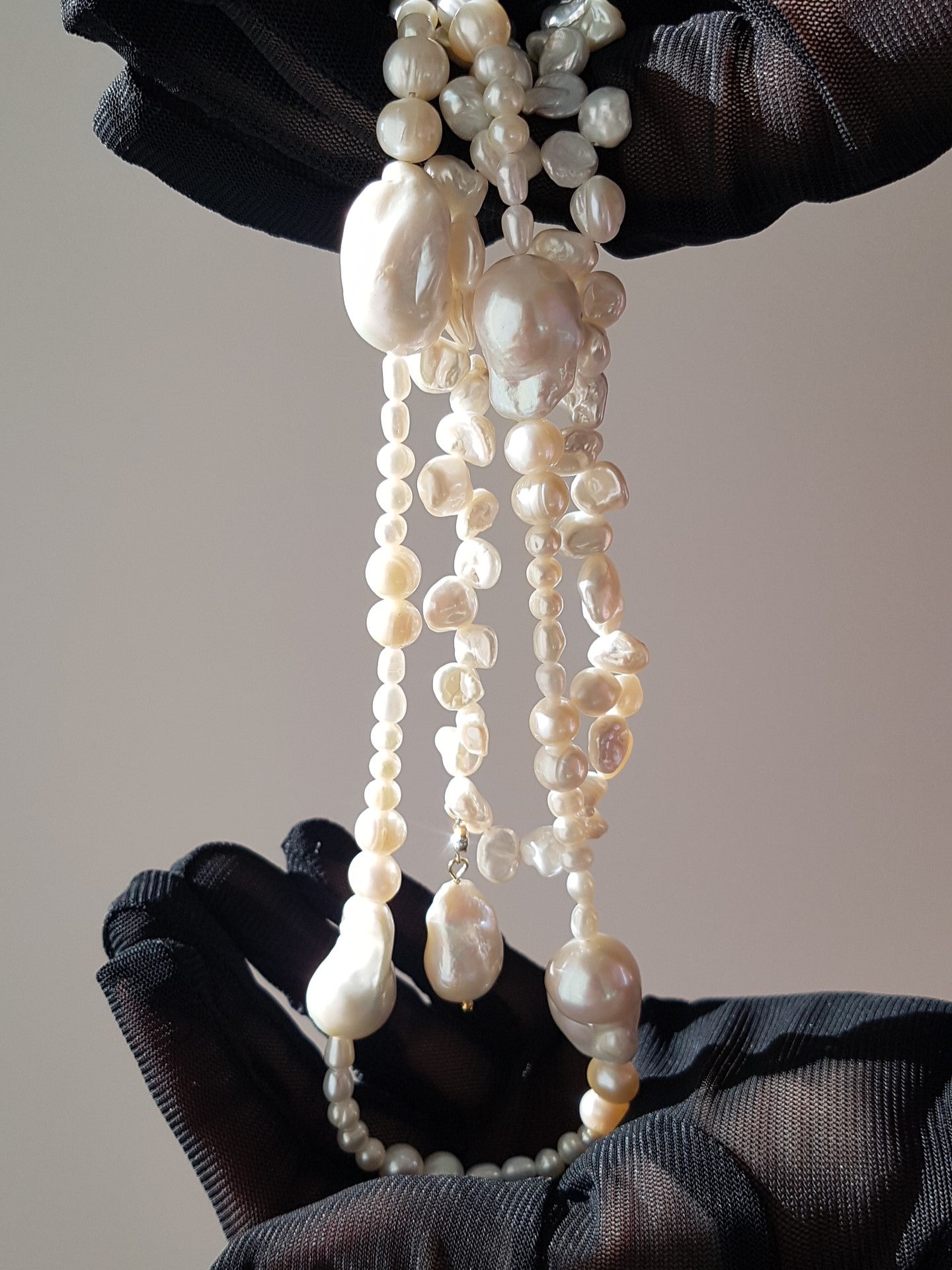 Enigma : High Lustre Baroque and all-shape Pearl Strand Necklace