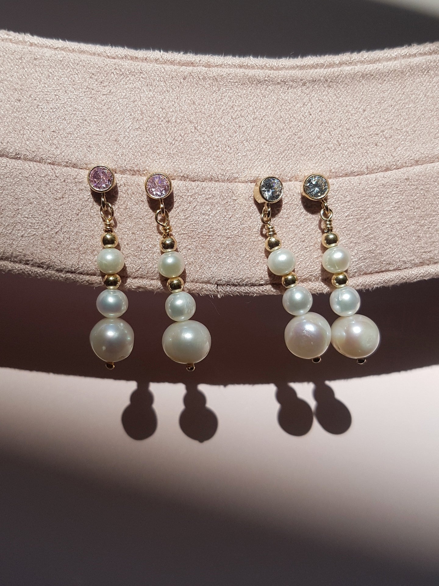 Ideale High Lustre Round and Nearly Round Shape Pearl 14K Gold Filled Earrings (AAA Grade)