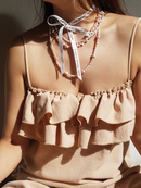 Ideale High Lustre Gold Overtone Pink Baroque Pearl and Rice Shape Pearl Strand Necklace