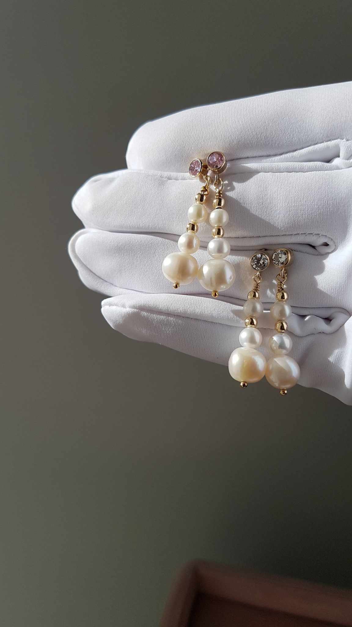 Ideale High Lustre Round and Nearly Round Shape Pearl 14K Gold Filled Earrings (AAA Grade)