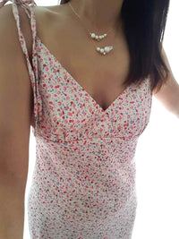 All The Luminous: High Lustre Baroque and Round White Pearl Pendant (14K Gold Filled Chain)