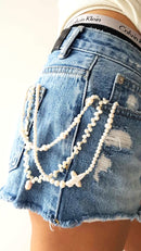 Cross of PAWA: High Lustre Cross Shape Baroque and Round White Pearl Necklace