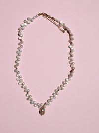 Full Bloom High Luster Gold Overtone Pink Pearl and Mini Baroque (Nugget) Pearl Necklace