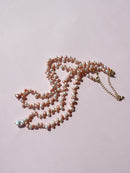Enchante : High Lustre Baroque and Rice Shape White Peach Pink Pearl Necklace (AAAA Grade)