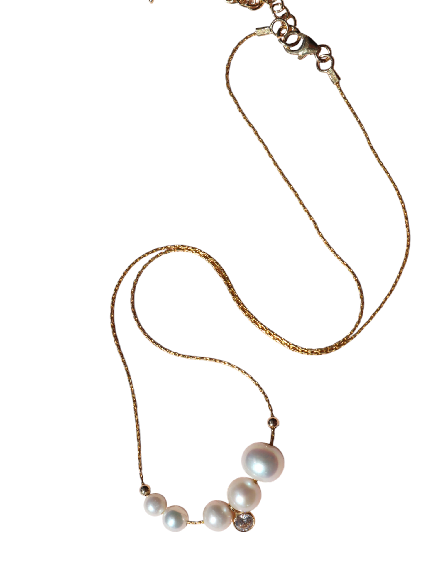 All The Luminous: High Lustre Round White Pearl Pendant (14K Gold Filled Chain)