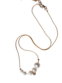 All The Luminous: High Lustre Round White Pearl Pendant (14K Gold Filled Chain)