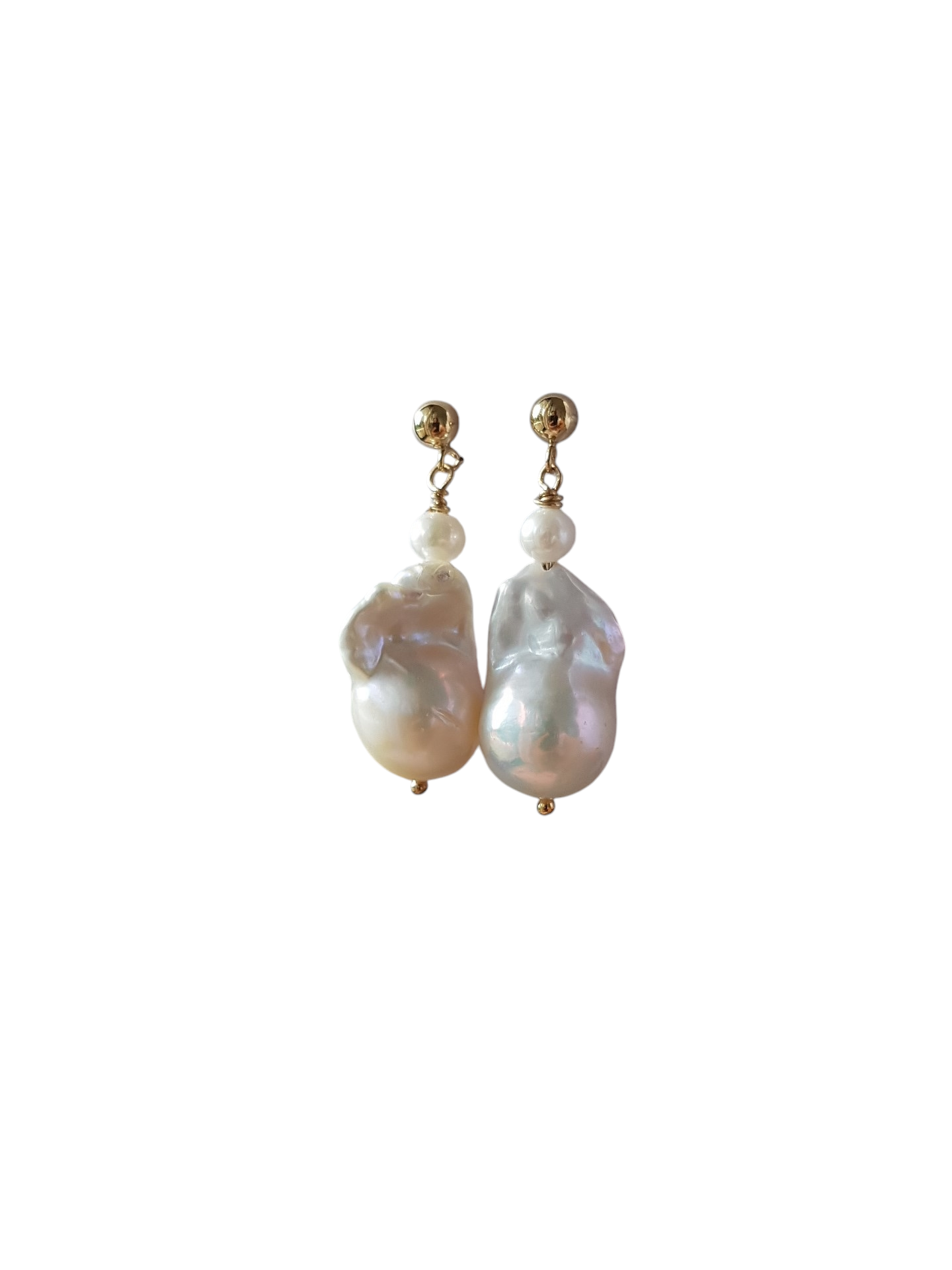 Enigma : High Lustre Baroque and round Pearl Earrings (AAAA Grade)