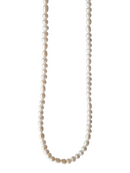 Ideale High Lustre Nearly Round and Rice Shape Pearl Strand Necklace (AAA Grade)
