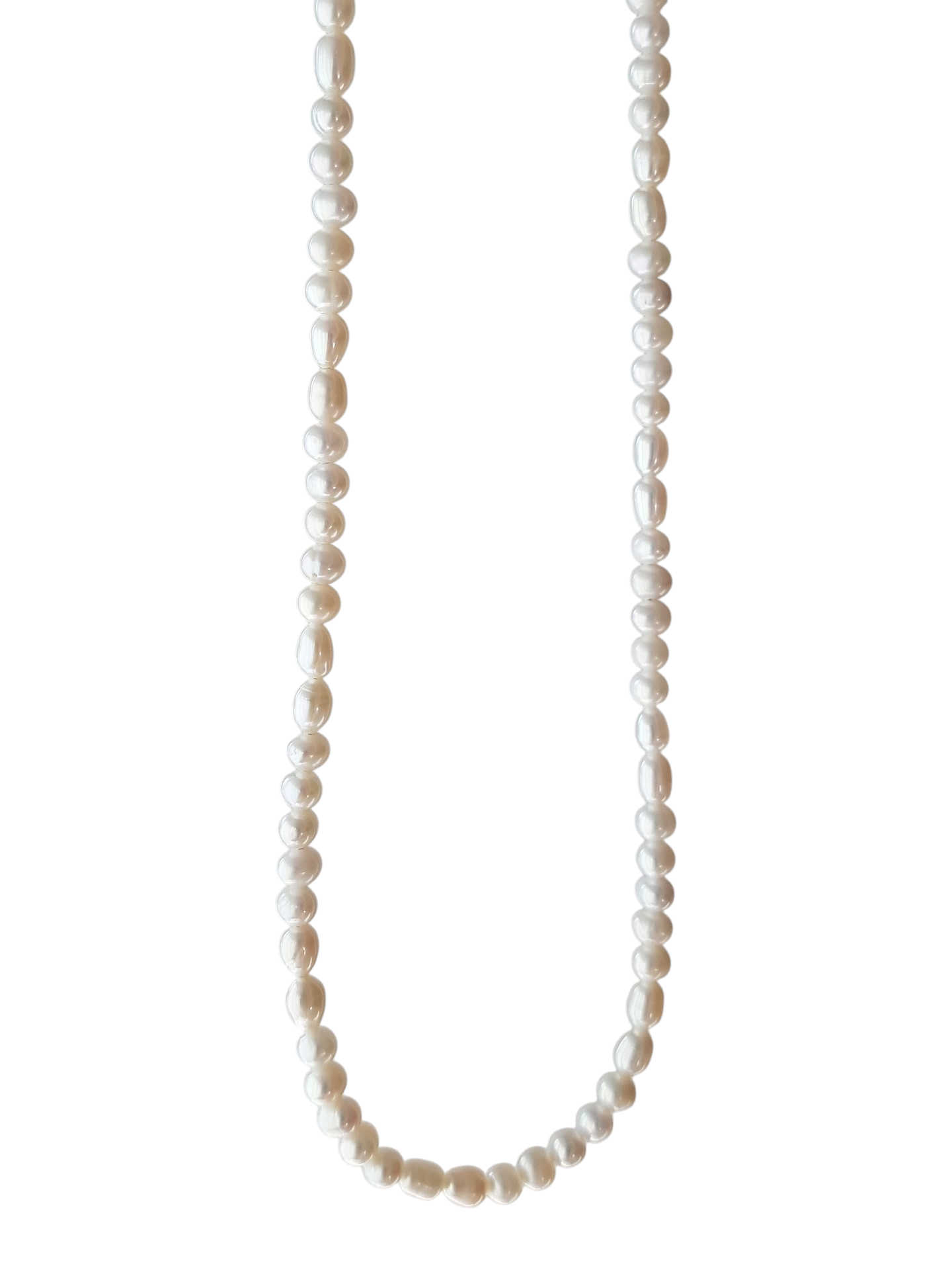 Ideale High Lustre Nearly Round and Rice Shape Pearl Strand Necklace (AAA Grade)