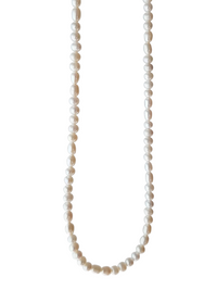 Ideale High Lustre Nearly Round and Rice Shape Pearl Strand Necklace (AAA Grade)