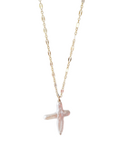 Cross of PAWA: High Lustre Cross Shape Baroque White Pearl Pendant