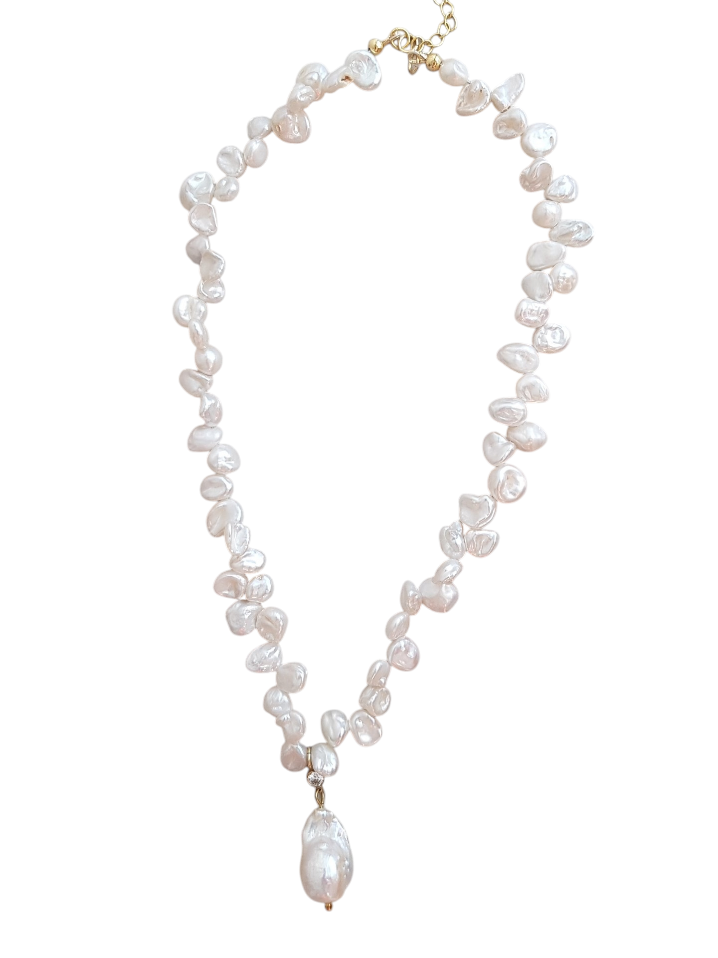 Full Bloom High Lustre Baroque Pearl on Keshi Pearl Necklace (AAA Grade)