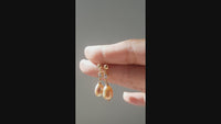 Ideale High Lustre Gold Overtone Pink Baroque Pearl 14K Gold Filled Earrings