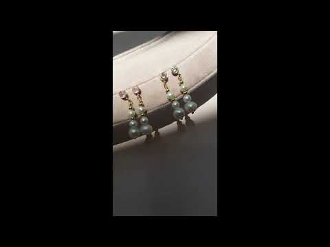 Ideale High Lustre Round and Nearly Round Shape Pearl 14K Gold Filled Earrings (AAA Grade)